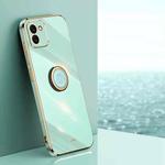 For Samsung Galaxy A03 XINLI Straight Edge 6D Electroplate TPU Phone Case with Ring Holder(Mint Green)