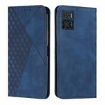 For Motorola Moto E22 / E22i Diamond Pattern Skin Feel Magnetic Leather Phone Case(Blue)