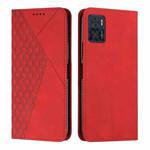 For Motorola Moto E22 / E22i Diamond Pattern Skin Feel Magnetic Leather Phone Case(Red)
