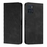 For Motorola Moto E22 / E22i Diamond Pattern Skin Feel Magnetic Leather Phone Case(Black)