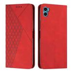 For Motorola Moto E22s 4G Diamond Pattern Skin Feel Magnetic Leather Phone Case(Red)