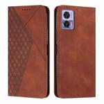 For Motorola Edge 30 Neo / Edge 30 Lite Diamond Pattern Skin Feel Magnetic Leather Phone Case(Brown)