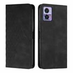 For Motorola Edge 30 Neo / Edge 30 Lite Diamond Pattern Skin Feel Magnetic Leather Phone Case(Black)