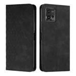 For Motorola Moto G72 Diamond Pattern Skin Feel Magnetic Leather Phone Case(Black)