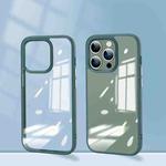 For iPhone 14 Plus Mirror Transparent TPU + PC Phone Case(Green)