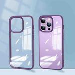 For iPhone 13 Pro Mirror Transparent TPU + PC Phone Case(Purple)