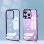 For iPhone 13 Pro Max Mirror Transparent TPU + PC Phone Case(Purple)