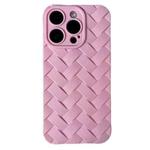 For iPhone 14 Plus Vintage Braided Texture Skin Phone Case(Pink)