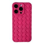 For iPhone 14 Pro Vintage Braided Texture Skin Phone Case(Rose Red)