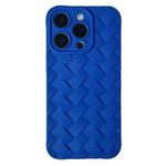 For iPhone 14 Pro Max Vintage Braided Texture Skin Phone Case(Blue)