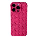 For iPhone 13 Pro Max Vintage Braided Texture Skin Phone Case(Rose Red)