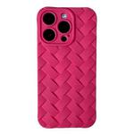For iPhone 12 Pro Max Vintage Braided Texture Skin Phone Case(Rose Red)