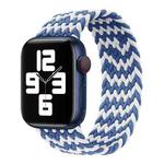 Nylon Single-turn Braided Watch Band For Apple Watch Series 8&7 41mm / SE 2&6&SE&5&4 40mm / 3&2&1 38mm, Length:135mm(W Blue White)