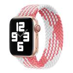 Nylon Single-turn Braided Watch Band For Apple Watch Series 8&7 41mm / SE 2&6&SE&5&4 40mm / 3&2&1 38mm, Length:135mm(Z Pink White)