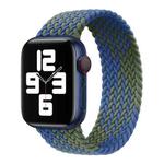 Nylon Single-turn Braided Watch Band For Apple Watch Series 8&7 41mm / SE 2&6&SE&5&4 40mm / 3&2&1 38mm, Length:135mm(W Blue Green)