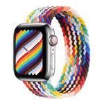 Nylon Single-turn Braided Watch Band For Apple Watch Series 8&7 41mm / SE 2&6&SE&5&4 40mm / 3&2&1 38mm, Length:135mm (Rainbow)