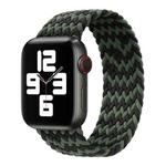 Nylon Single-turn Braided Watch Band For Apple Watch Series 8&7 41mm / SE 2&6&SE&5&4 40mm / 3&2&1 38mm, Length:145mm(W Black Green)