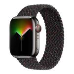 Nylon Single-turn Braided Watch Band For Apple Watch Series 8&7 41mm / SE 2&6&SE&5&4 40mm / 3&2&1 38mm, Length:145mm (Starlight Black)