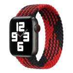 Nylon Single-turn Braided Watch Band For Apple Watch Series 8&7 41mm / SE 2&6&SE&5&4 40mm / 3&2&1 38mm, Length:155mm(Z Black Red)