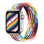 Nylon Single-turn Braided Watch Band For Apple Watch Series 8&7 41mm / SE 2&6&SE&5&4 40mm / 3&2&1 38mm, Length:155mm (Rainbow)