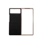 For Xiaomi Mix Fold 2 Nano Electroplating Genuine Leather Phone Case(Black)