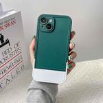 For iPhone 14 Pro Max Silicone Folding Bracket Phone Case(Dark Green)