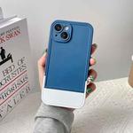 For iPhone 13 Silicone Folding Bracket Phone Case(Dark Blue)