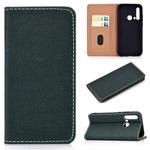 For Huawei P20 Lite(2019) Solid Color Frosted Magnetic Horizontal Flip Leather Case with Card Slots & Holder(Green)