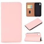 For Huawei Honor 8S Solid Color Frosted Magnetic Horizontal Flip Leather Case with Card Slots & Holder(Pink)