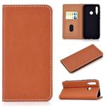 For Huawei Honor 10i Solid Color Frosted Magnetic Horizontal Flip Leather Case with Card Slots & Holder(Brown)