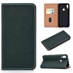 For Huawei P Smart Z Solid Color Frosted Magnetic Horizontal Flip Leather Case with Card Slots & Holder(Green)