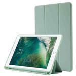 Skin Feel Pen Holder Tri-fold Tablet Leather Case For iPad 10.2 2019 / iPad 10.2 2020 / iPad Air 3 / iPad Pro 10.5(Matcha Green)