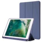 Skin Feel Pen Holder Tri-fold Tablet Leather Case For iPad 10.2 2019 / iPad 10.2 2020 / iPad Air 3 / iPad Pro 10.5(Lavender)