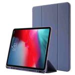 Skin Feel Pen Holder Tri-fold Tablet Leather Case For iPad Air 13 2024 / iPad Pro 12.9 2022 / 2021 / 2020 / 2018(Lavender)