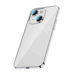 For iPhone 14 Plus Glass Lens Protection PC Electroplating Phone Case(Silver)