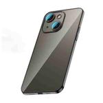 For iPhone 14 Plus Glass Lens Protection PC Electroplating Phone Case(Black)