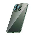 For iPhone 14 Pro Glass Lens Protection PC Electroplating Phone Case(Dark Green)