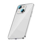 For iPhone 13 Glass Lens Protection PC Electroplating Phone Case(Silver)