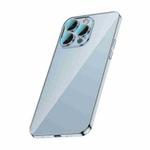 For iPhone 13 Pro Max Glass Lens Protection PC Electroplating Phone Case(Sierra Blue)