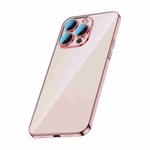 For iPhone 12 Pro Glass Lens Protection PC Electroplating Phone Case(Rose Gold)