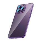 For iPhone 12 Pro Glass Lens Protection PC Electroplating Phone Case(Dark Purple)