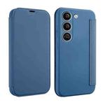 For Samsung Galaxy S23 5G Imitate Liquid Skin Feel Leather Phone Case with Card Slots(Blue)