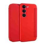 For Samsung Galaxy S23+ 5G Imitate Liquid Skin Feel Leather Phone Case with Card Slots(Red)