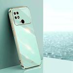 For Xiaomi Poco C40 XINLI Straight Edge 6D Electroplate TPU Phone Case(Mint Green)