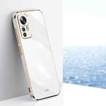 For Xiaomi 12T Pro XINLI Straight Edge 6D Electroplate TPU Phone Case(White)