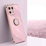 For Xiaomi 13 XINLI Straight Edge 6D Electroplate TPU Phone Case with Ring Holder(Cherry Purple)