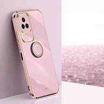 For Xiaomi Redmi K50 XINLI Straight Edge 6D Electroplate TPU Phone Case with Ring Holder(Cherry Purple)