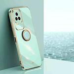 For Xiaomi Redmi K50 XINLI Straight Edge 6D Electroplate TPU Phone Case with Ring Holder(Mint Green)