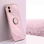 For Xiaomi Redmi A1 4G XINLI Straight Edge 6D Electroplate TPU Phone Case with Ring Holder(Cherry Purple)
