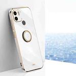 For Xiaomi Redmi A1+ XINLI Straight Edge 6D Electroplate TPU Phone Case with Ring Holder(White)